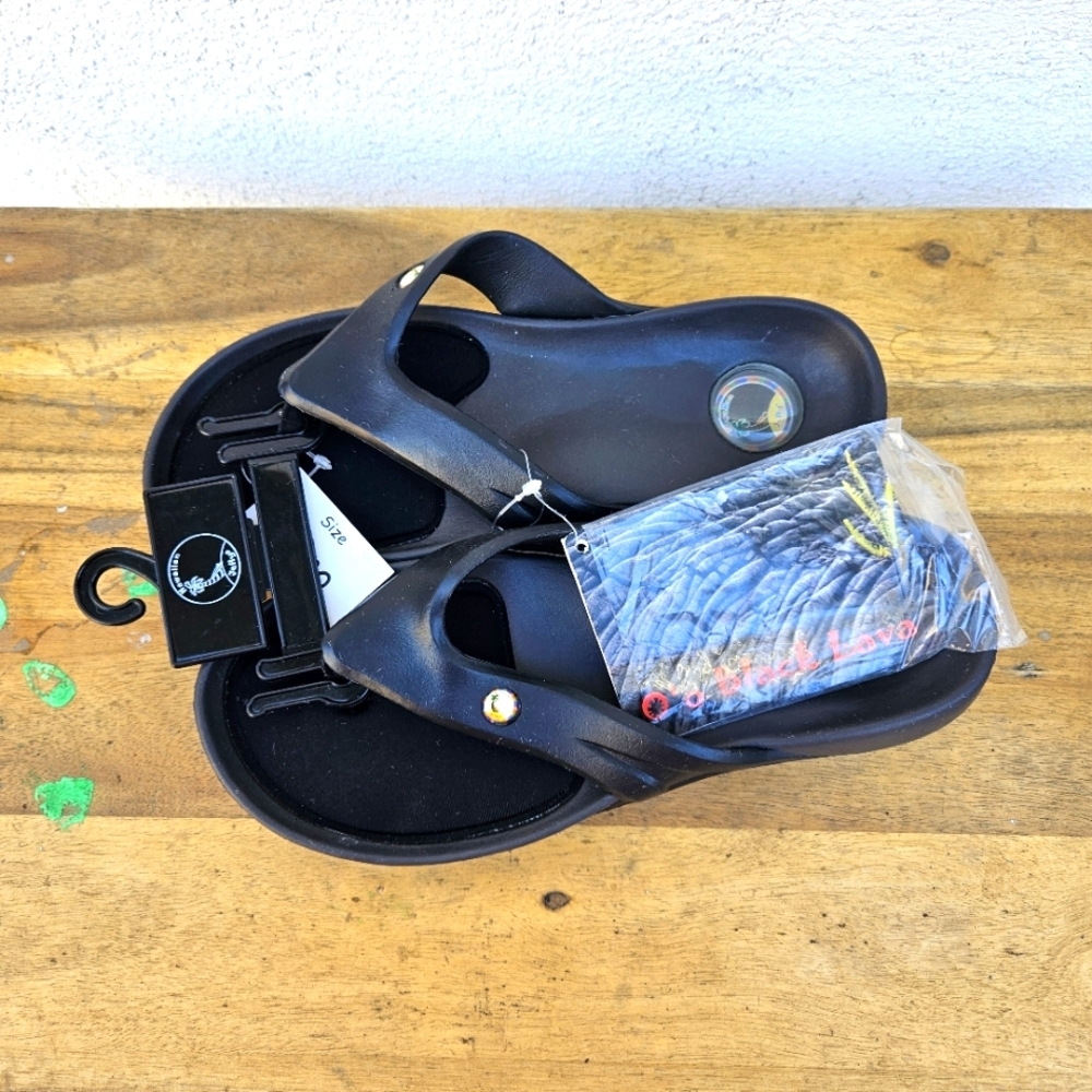 Hawaiian Jellys Ultra Comfort O'o Black Lava Unisex  Sandals Women's Siz… - Picture 11 of 16